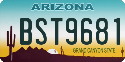 AZ license plate BST9681