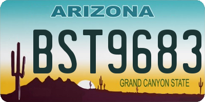 AZ license plate BST9683