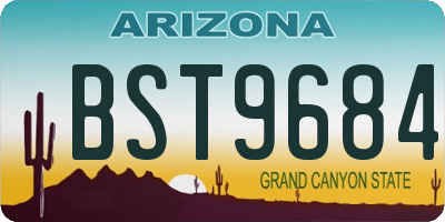 AZ license plate BST9684