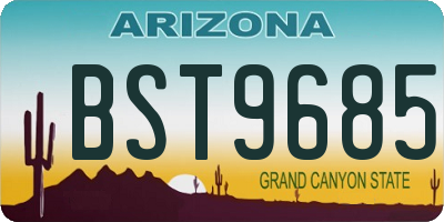 AZ license plate BST9685