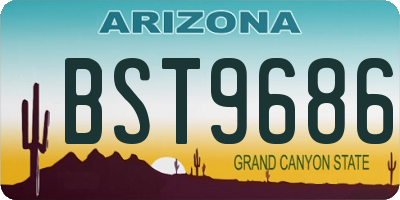 AZ license plate BST9686