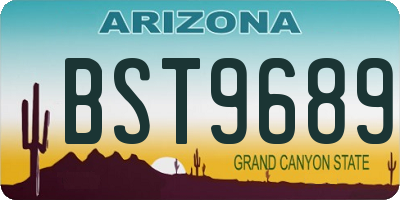 AZ license plate BST9689