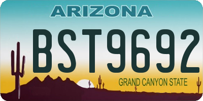 AZ license plate BST9692