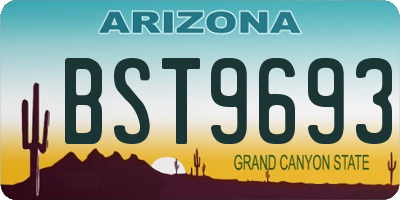 AZ license plate BST9693