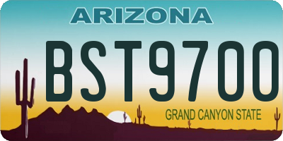 AZ license plate BST9700