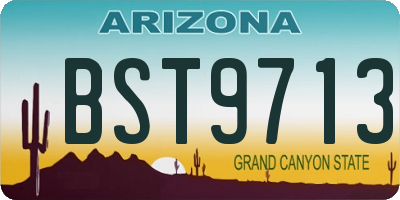 AZ license plate BST9713