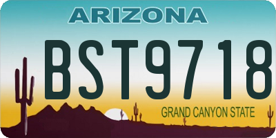 AZ license plate BST9718