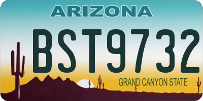 AZ license plate BST9732