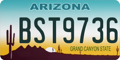 AZ license plate BST9736