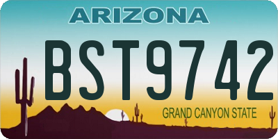 AZ license plate BST9742