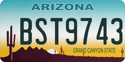 AZ license plate BST9743