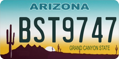 AZ license plate BST9747