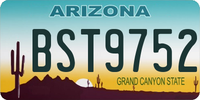 AZ license plate BST9752