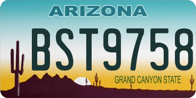 AZ license plate BST9758