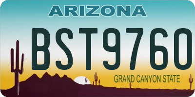 AZ license plate BST9760