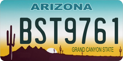 AZ license plate BST9761