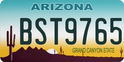 AZ license plate BST9765