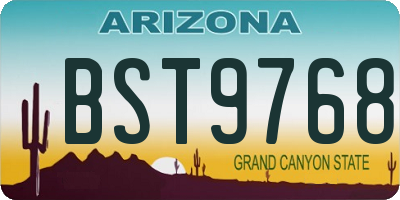 AZ license plate BST9768
