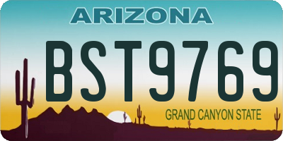 AZ license plate BST9769