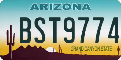 AZ license plate BST9774