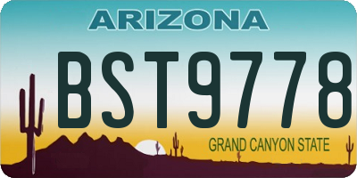 AZ license plate BST9778