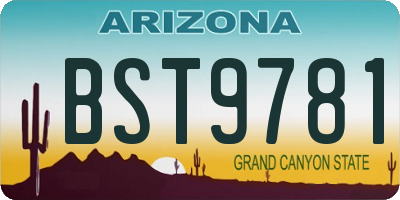 AZ license plate BST9781