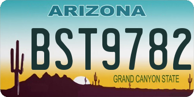 AZ license plate BST9782