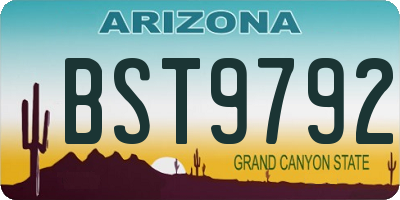 AZ license plate BST9792