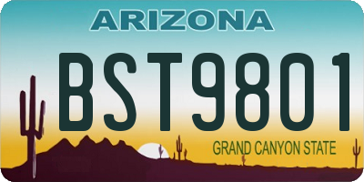 AZ license plate BST9801