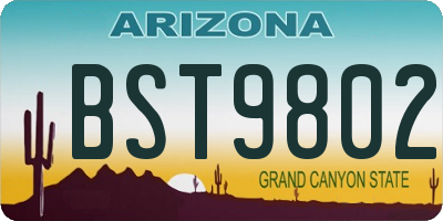 AZ license plate BST9802