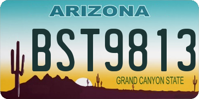 AZ license plate BST9813