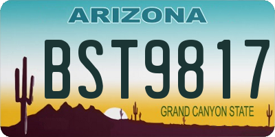 AZ license plate BST9817