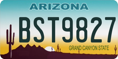 AZ license plate BST9827