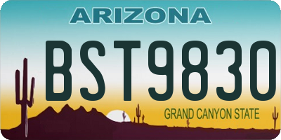 AZ license plate BST9830