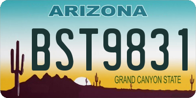 AZ license plate BST9831