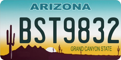 AZ license plate BST9832
