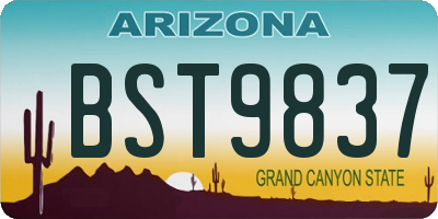 AZ license plate BST9837