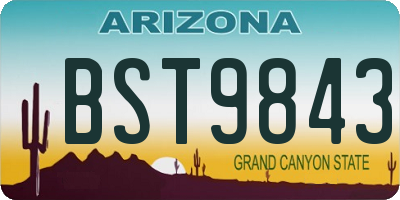 AZ license plate BST9843