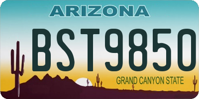 AZ license plate BST9850