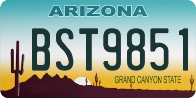 AZ license plate BST9851
