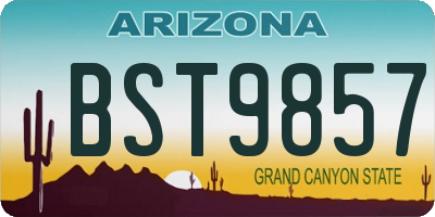 AZ license plate BST9857