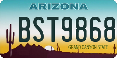 AZ license plate BST9868