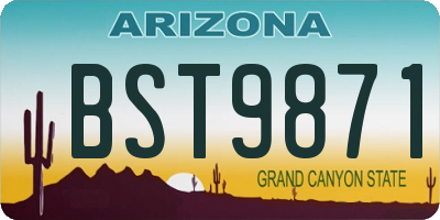 AZ license plate BST9871