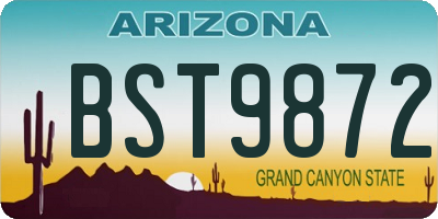 AZ license plate BST9872