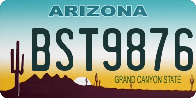 AZ license plate BST9876
