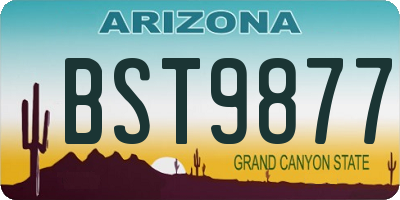 AZ license plate BST9877