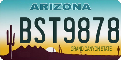 AZ license plate BST9878