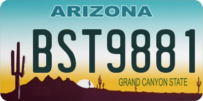 AZ license plate BST9881