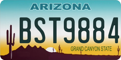 AZ license plate BST9884