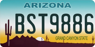 AZ license plate BST9886